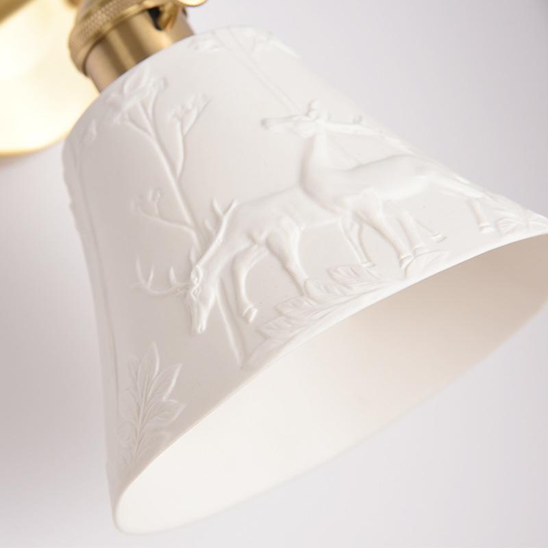 Japanese Retro Brass Wall Lamp Modern Nordic Bedside Mural Simple Bathroom Mirror Mirror Headlight