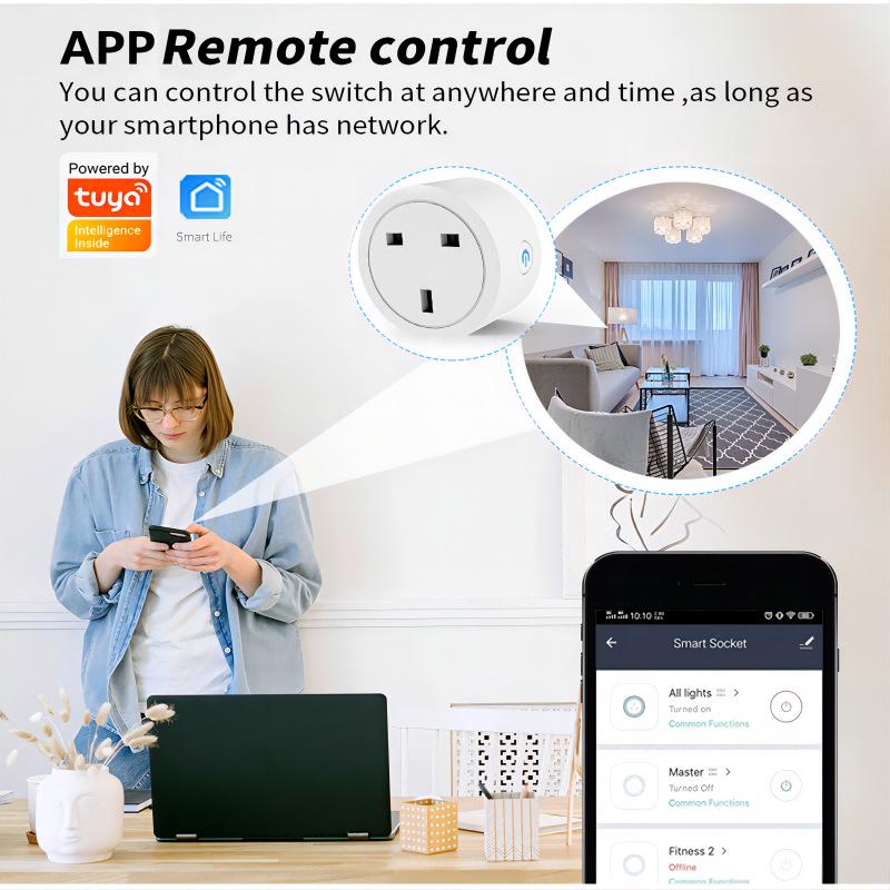 UK Standard Smart WiFi Socket with Alexa/Google Voice Control