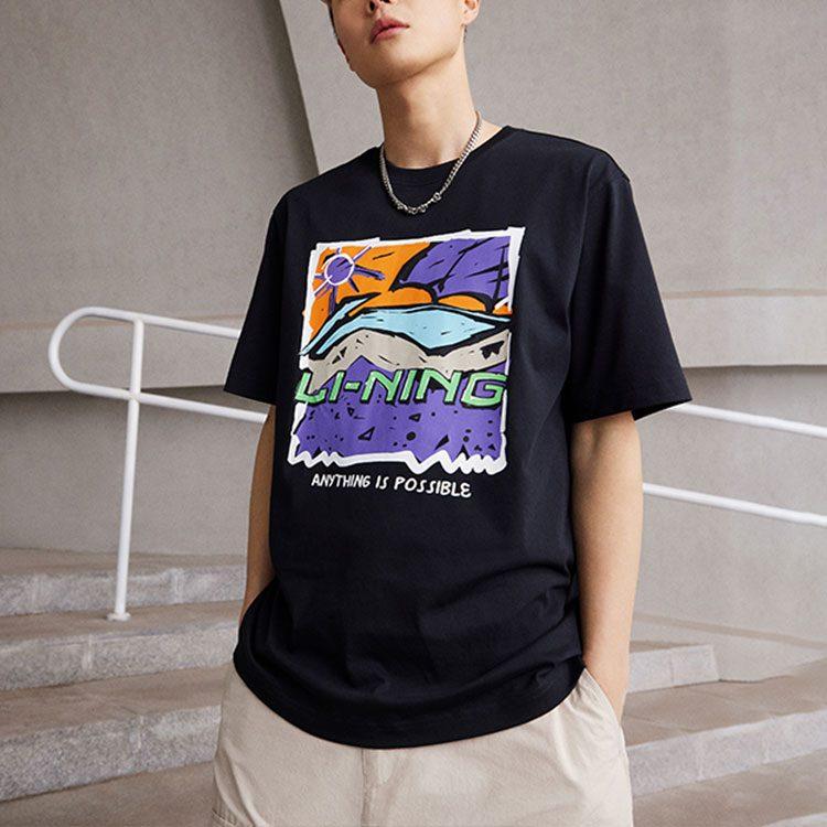 Li Ning Sports Fashion Collection T Shirt Unisex Black AHST543-2