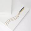 Unique Threaded Fringe Lapel Pin with Stone Accent Wheat Ear Brooches Accessory Fashionable Women's Clothing Accessory