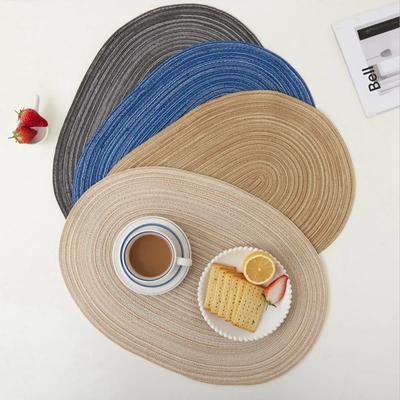1pc Table Placemats Braided Placemats Dining Tables Natural Woven Oversized Place Mats Set Heat Resistant Pad Oval Table Mats