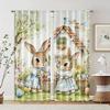 Set Of 2 Curtains Digital Printed Retro Easter Polyester Easy Install Without Rod All Seasons Ldeal Bedroom Living Room Made Sitting Window Treatment