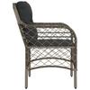 Garden Chairs with Cushions 2 Pcs Grey Poly Rattan