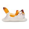 1-6pcs Ceramic Cute Cat Chopstick Holder Tableware Japanese Style Underglaze Restaurant Oval Spoon Bracket Utensil for Kitchen