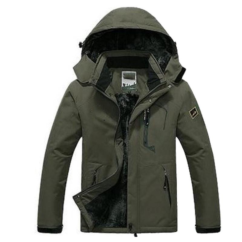מעיל חורף גברים פלוס קטיפה Warm Wind Parka 6XL פלוס מידה שחורה מעיל חורף גברים.