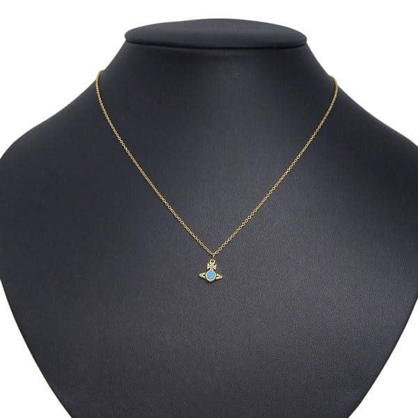 Vivienne Westwood London Orb Pendant Used Necklace, Gold-Blue, Women's, 6302027802R702,