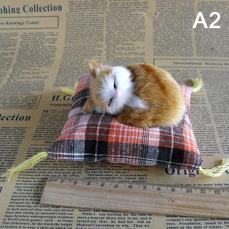 

Artificial Mini Sleeping Cats On Cloth Pad Plush Simulation Lying Cats Doll Ornaments Children S Gifts Home Decoration