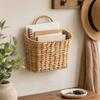 Gourd Shape Straw Woven Wall Hanging Storage Basket for Home Decor and Clutter Organization