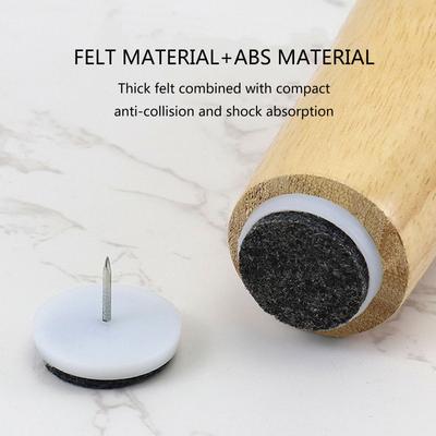 200Pcs Antiscratch Furniture Chair Leg Feet Pads Wood Floor Protectors Felt Nail-on Slider Glides Pad Furniture Hardware