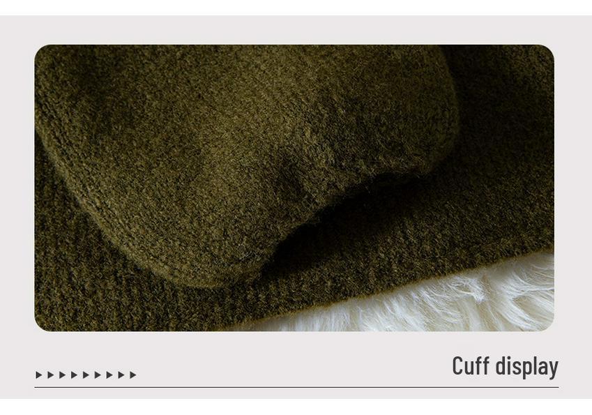 2025 Autumn/Winter Women's Heart Pattern V-Neck Loose Sweater Knitwear