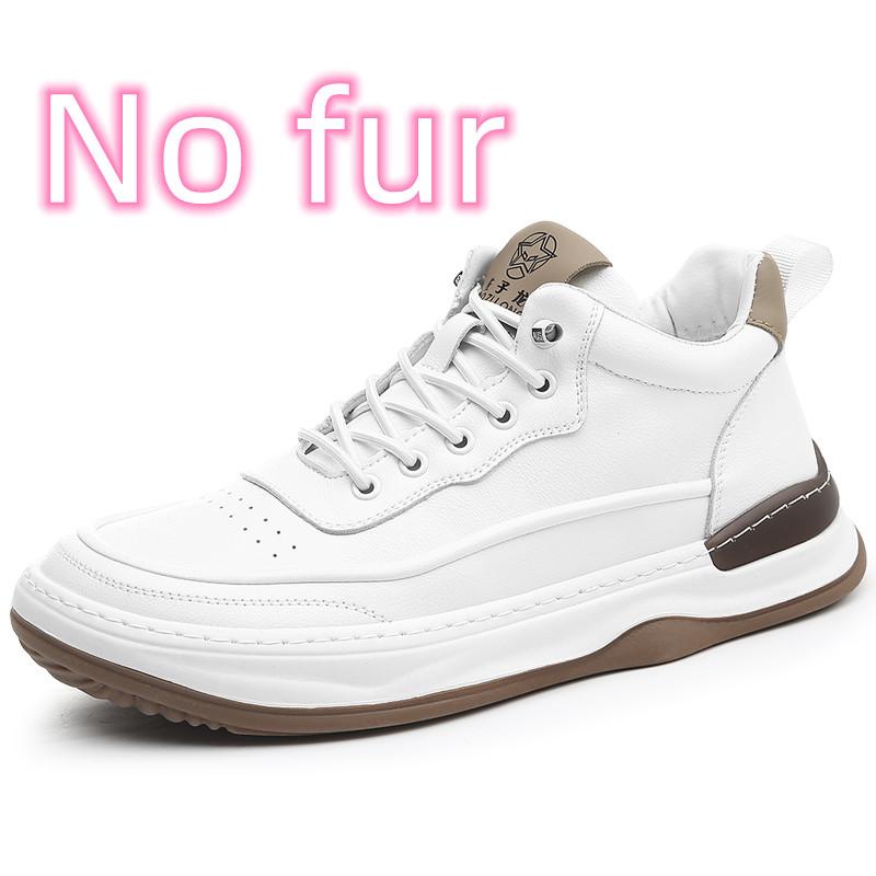 Fashion Fashion Lace-Up Male Casual Shoes Non-Slip Male Sneakers New Classic Skate Shoes Men Genuine Leather Men Winter Plush Snow Flats