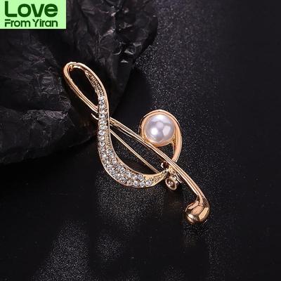 Fashionable Note Brooch For Girls High Grade Atmospheric Brooch Versatile Suit Inch Clothing Pin Wholesale By Manufacturers