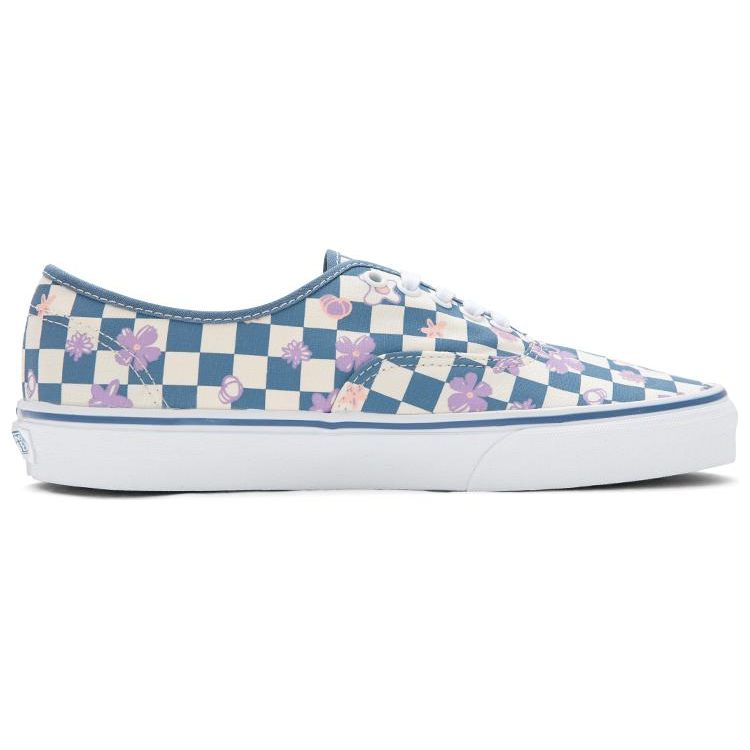 Vans Pantofi de pânză cu vârf jos, unisex, adidași, albastru, alb, VN0A5KS9CCG, autentic, tapet, imprimeu floral în carouri, durabil, respirabil
