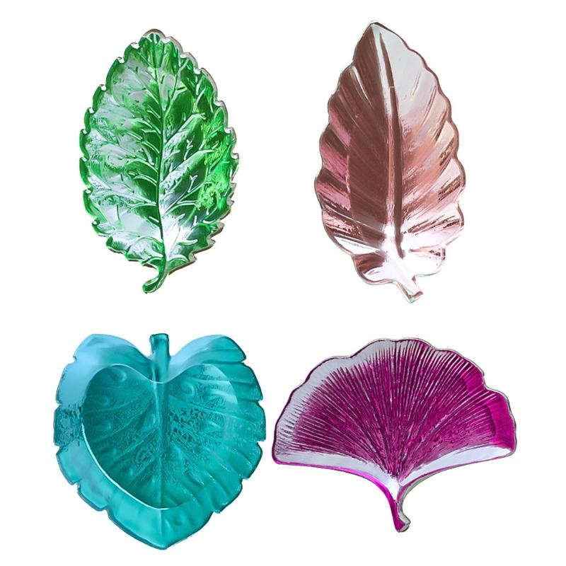 Tray Coaster Resin Mold Serving Board Mold Leaf Shaped Fruit Tray DIY Mold Tea Tray Organizer Box Dish Silicone Mold