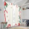2pcs,2D plane printing Pattern Curtains Christmas Candy Snowflakes Berries (2) Durable 100% Polyester Fabric (without rod) Home