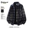 MAYBEYOND Men's Thick Plaid Long-Sleeve Shirt Jacket