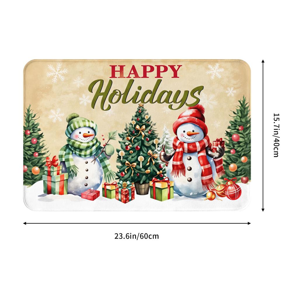 Happy Holidays New Year 2026  Floor Door Kitchen Bathroom Mat Anti-Slip Outdoor  Doormat Living Room Entrance Carpet Rug