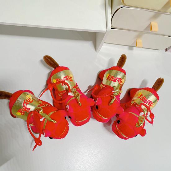 Red Horse Plush Keychain Realistic Soft Stuffed Animal Keyring Pony Mascot Gift for Company Events Kids