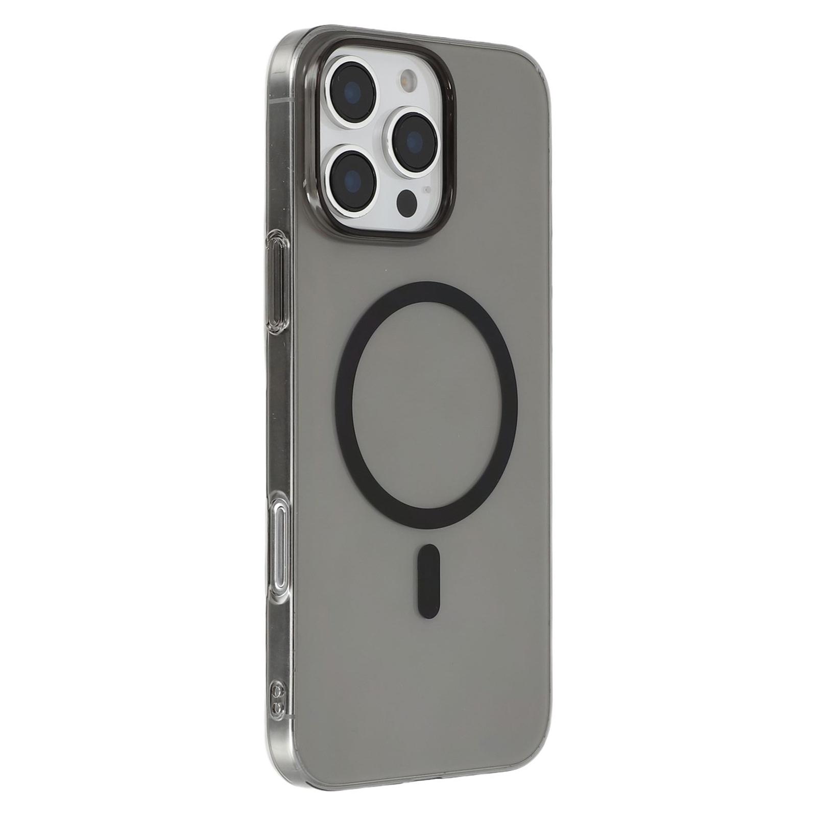 

JAUCASE For iPhone 16 Pro Max Magnetic Case Hard PC Clear Back Phone Cover Transparent Black