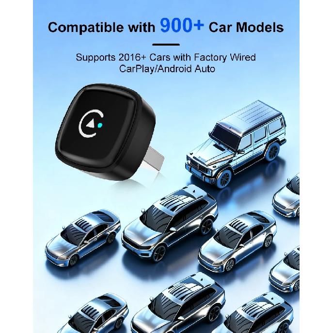 2026 Wireless CarPlay Android Auto Adapter 2in1 Car Play USB Dongle Smart Mini Box Plug and Play Universal for Toyota Honda Ford