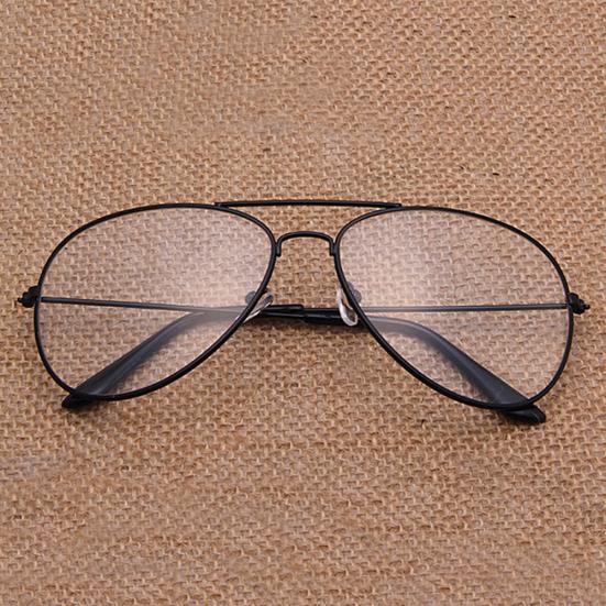 Unisex Retro Big Round Metal Frame Clear Lens Glasses Eyeglasses Spectacles
