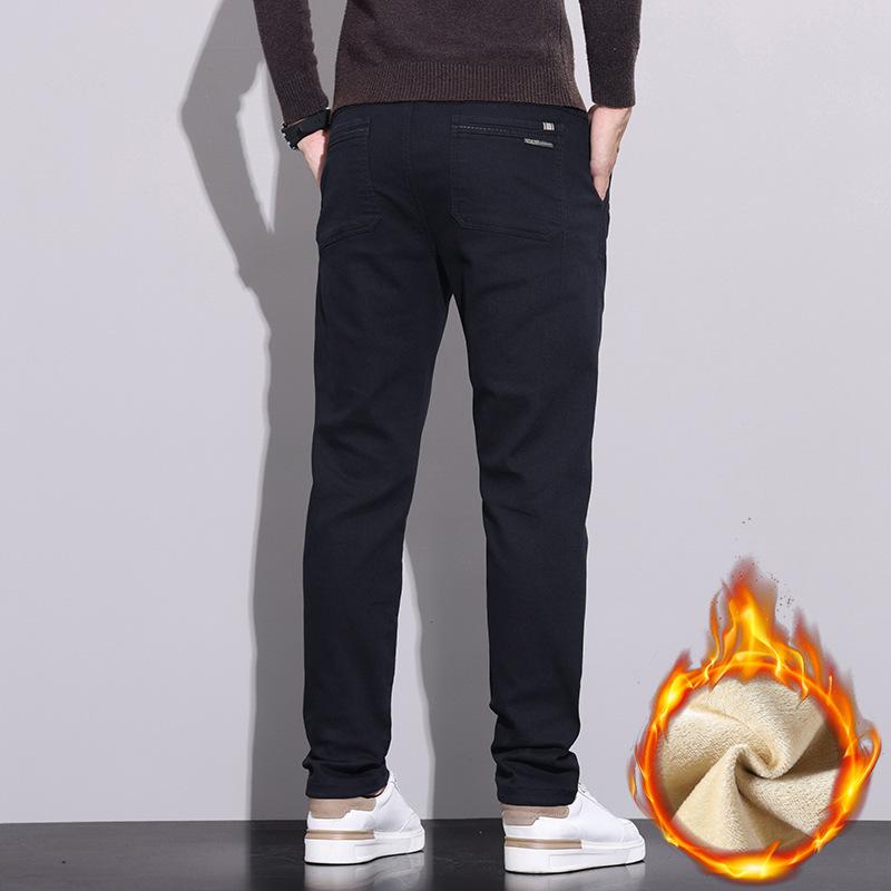 6 typů kávy Černá Šedá Podzimní a zimní Pánské kalhoty s fleecem/Běžné Volitelné Slim fit Rovná nohavice High-end Ležérní kalhoty pro mírně pokročilé