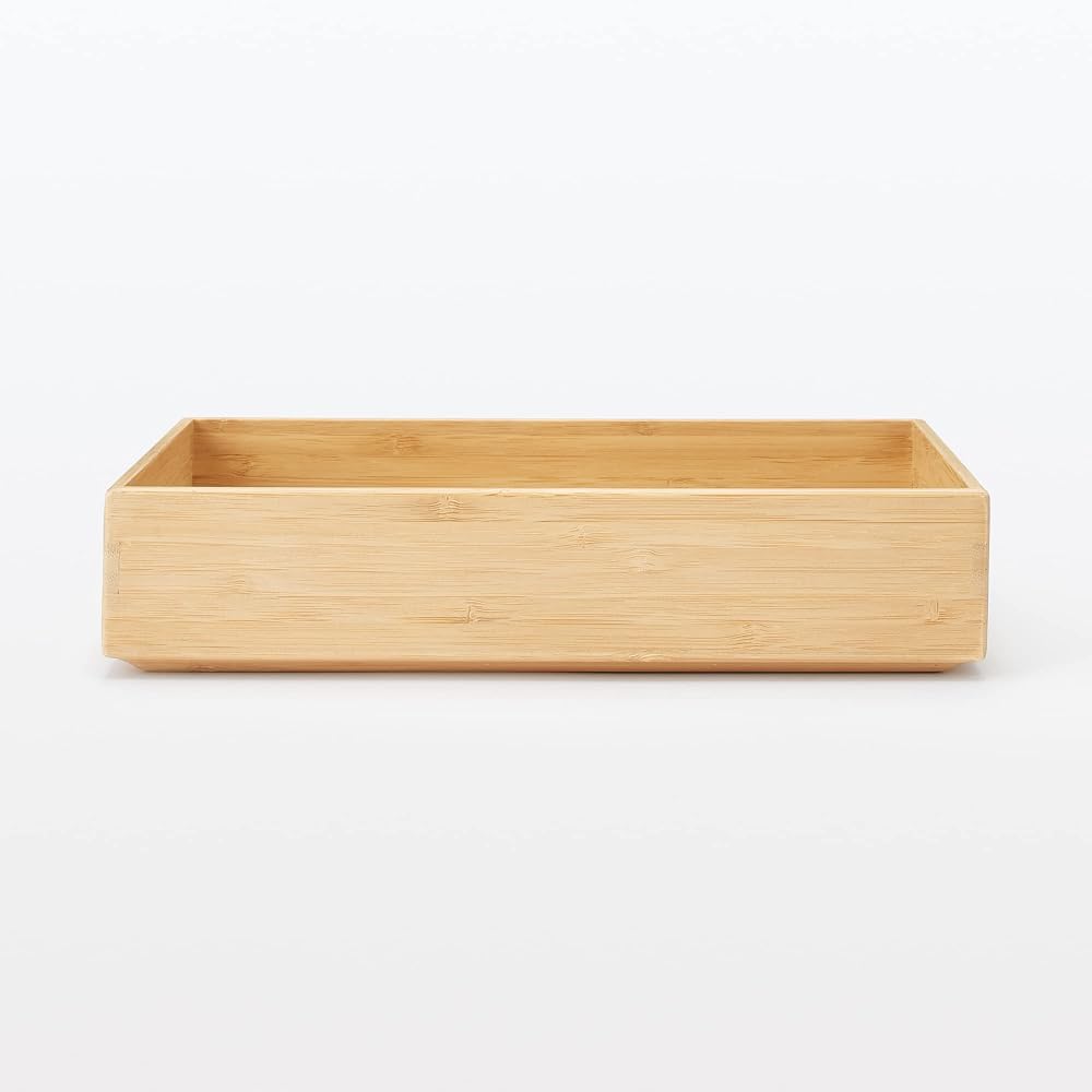 MUJI Stackable Bamboo Storage Box, Medium, 17cm (W) x 26cm (D) x 55cm (H), Item No. 12057888,