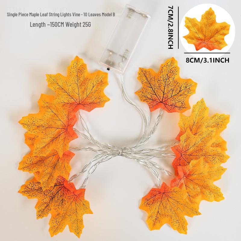 LED Maple Leaf and Pumpkin String Lights for Christmas and Thanksgiving Decor