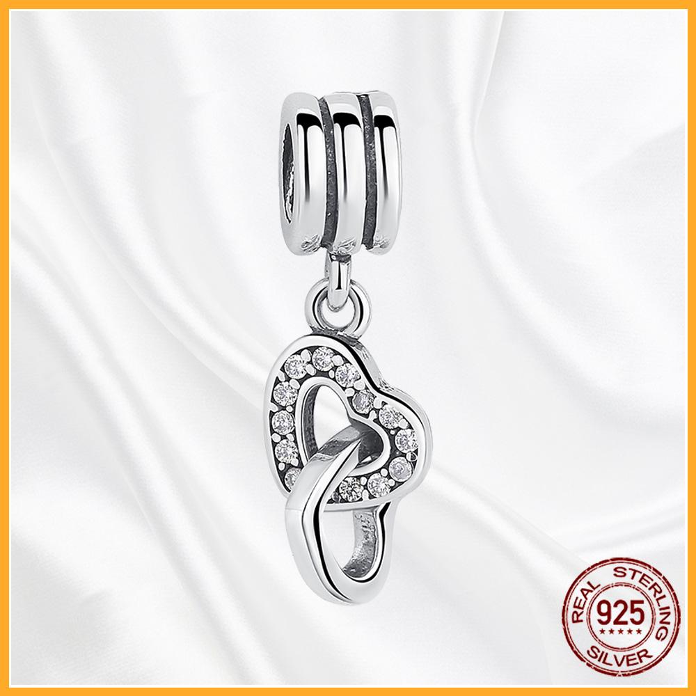Authentic Copper Metal Heart Tree Sparkling Dangle Charm Bead Components Designed For Authentic Original Bracelet High Quality Fine Jewelry Bead