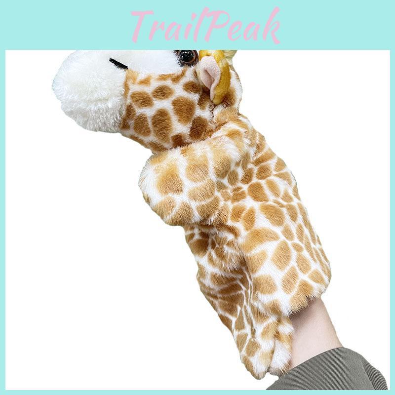 Giraffe Hand Cartoon Animal Puppets Children Plush Toys Interactive Gift Doll