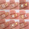 Teamer 5pcs Stainless Steel Charms for Jewelry Making DIY Accessories Sun Star Heart Moon Pendant for Bracelet Necklace Earrings