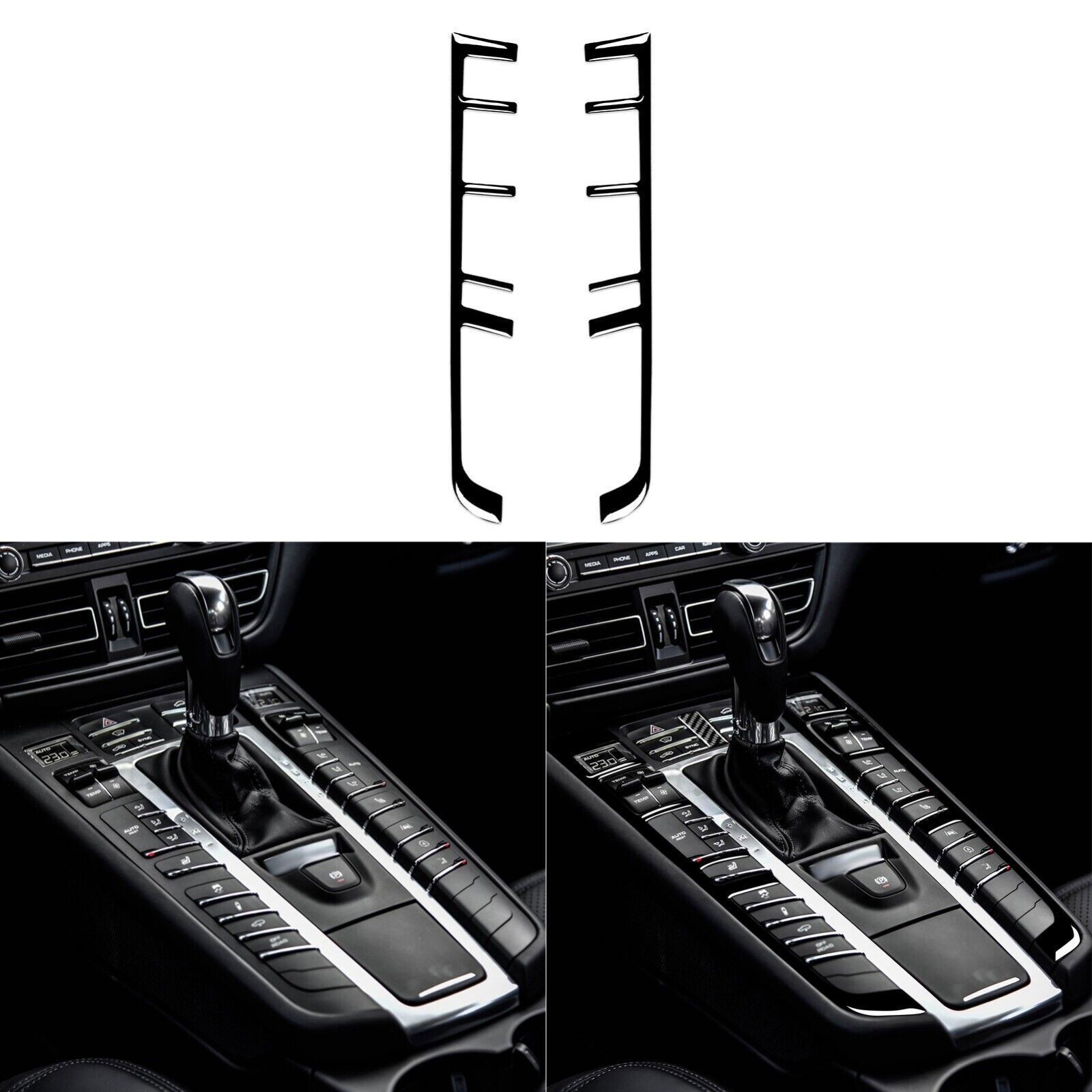 Piano Black Central Control Gear Shift Panel Trim For Porsche Macan 2014-21