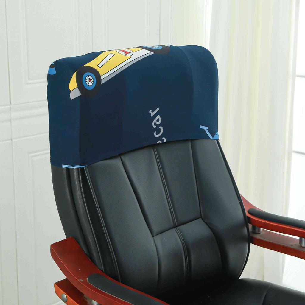 Elastic Boss Chair Headpillow Case Office Chair Cover Swivel Chair Headpillow Case Computer Chair Headpillow Seat Dustproof Head Cover