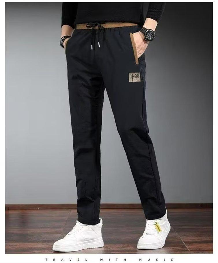 Pánské sametové ležérní sportovní kalhoty slim-fit na podzim/zimu - Módní design s rovnými nohavicemi