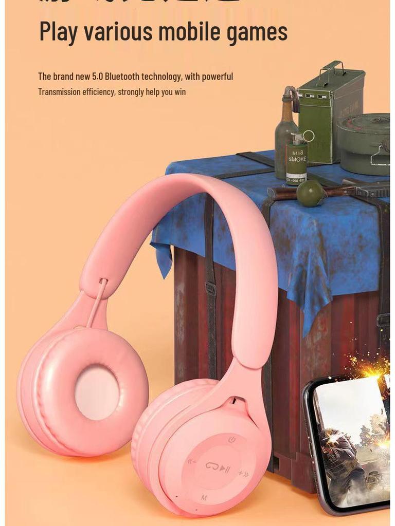 Y08 Over-Ear Bluetooth Headphones, Macaron Folding Design