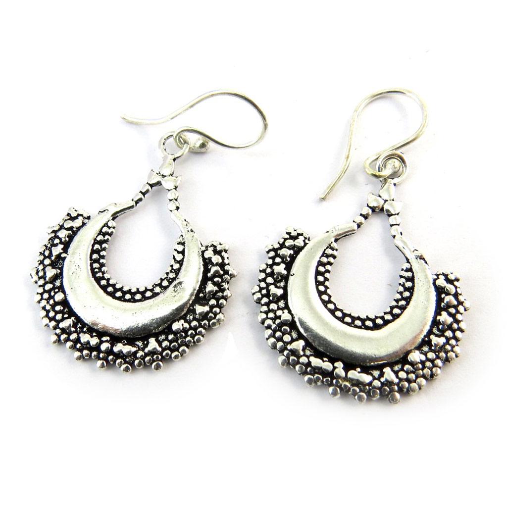 Les Trésors De Lily [N3641] - Silver 'Cunégonde' Designer Earrings