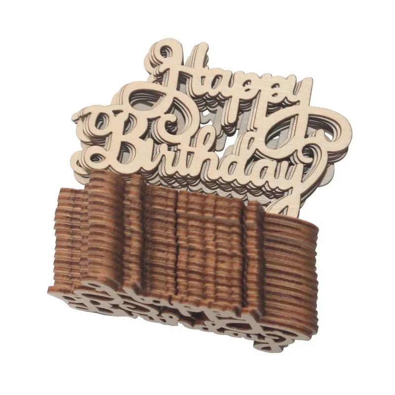 "Alles Gute zum Geburtstag" Lasergeschnittene Holzscheibe Handarbeit Buchstabenschnitzerei Holzkunst Hängeornamente Heimparty Dekoration Madera