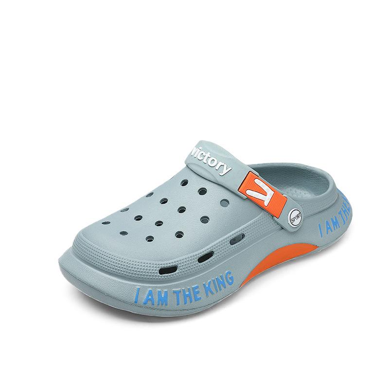 Trendy Hole Shoes, Stepping On Shit, Men Wear Thick-Soled Bag Head Slippers, Outdoor Casual Beach Sandals