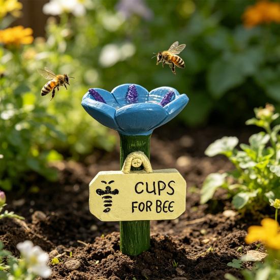 Insekten-Wassernapf Blumenförmige Bienen-Trinkstation Bestäuber-Hydrationsbecher für Bienen Schmetterlinge Outdoor-Garten-Hof-Dekoration