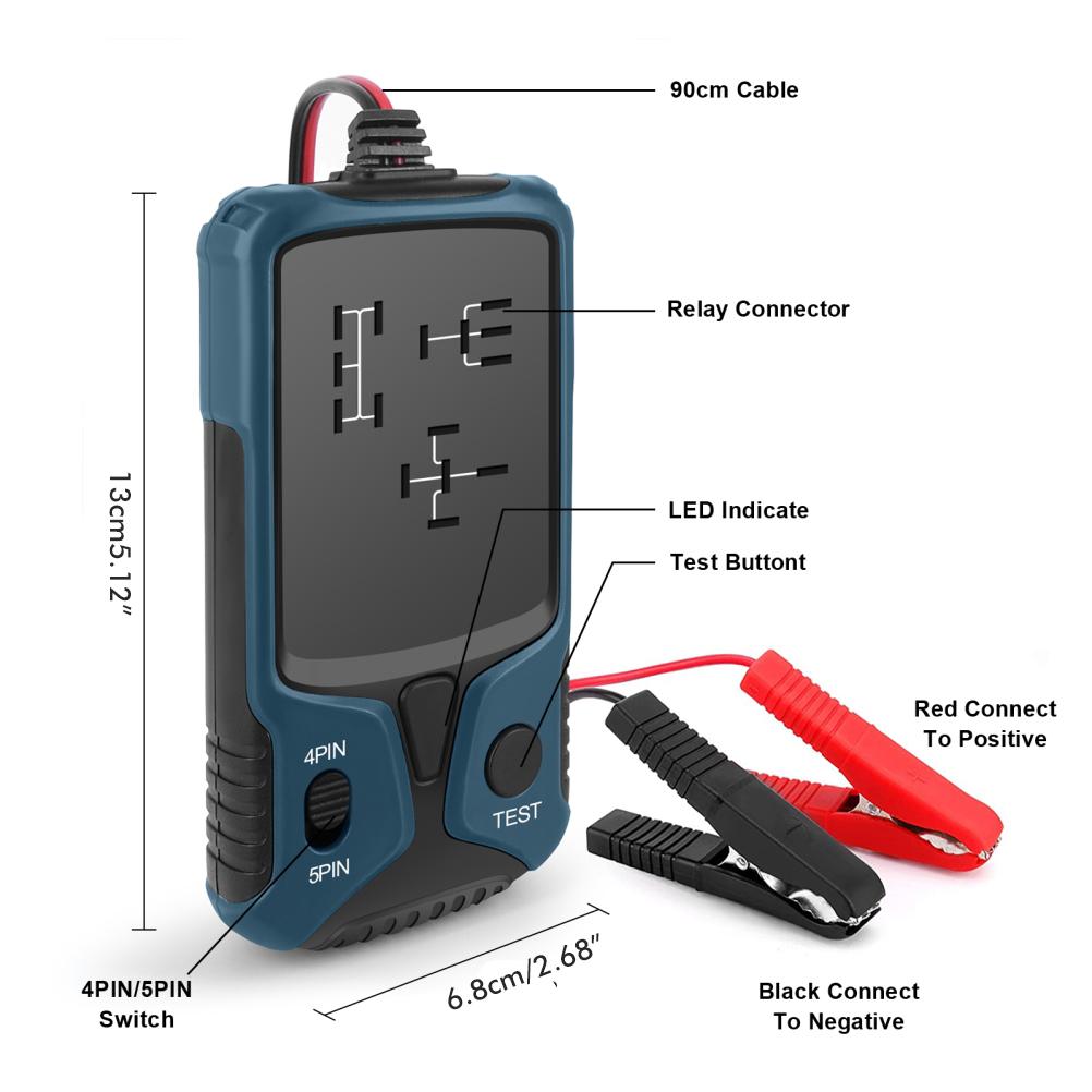 12V Car Relay Tester Battery Tester Automotive Electronic Relay Tester LED Light Indicator Car