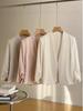 Endy Seven-Sleeve Versatile V-Neck Acetate Suit Jacket, Spring/Summer 2026: Stylish and Elegant Business Attire