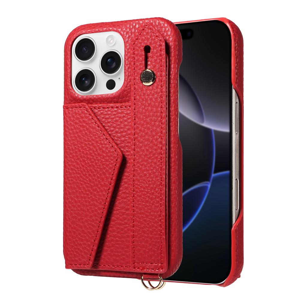 Leather Phone Case for IPhone16e 16promax 15plus 14promax 14plus 13promax13mini Shockproof Anti-Drop with Stand and Wallet Cover