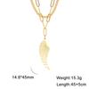 Cazador Hollow Wing of Angel Pendant Necklaces Feather Wings Stainless Steel Gold Color Charm Necklaces for Women Jewelry Kpop