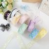 10yards/Roll Sequin Silk Ribbon Roll 4cm Satin Ribbon Organza Ribbons For Gift Wrapping Handmade Wedding Birthday Bow Diy Craft
