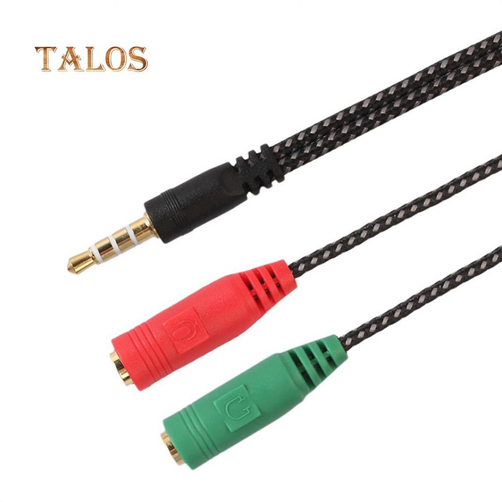 3.5mm Male to 2 Female Jack Audio Mic Headset Splitter Adapter Cable Convertor Computer Gadgets