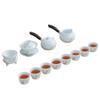 Modern Mutton Fat Jade White Porcelain Office Tea Set