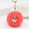 Key Ring Dancing Women Women Trinket Little Angel Car Keychain Ballet Angel Girl Keychain Fur Ball Keyring Fake Fur Key Chain