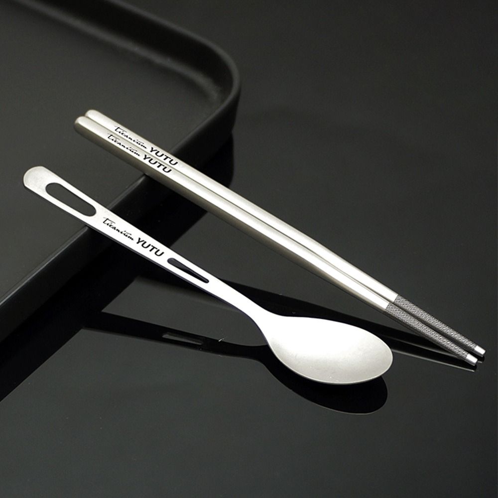 Ultralight Dinnerware Sets Travelling Knife Fork Spoon Chopstick Titanium Tableware  Flatware Set