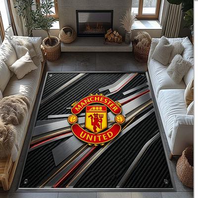 Manchester United Printed Flannel Area Rug Non Slip Soft Polyester Floor Carpet Indoor Decor Mat for Bedroom Living Room Sofa