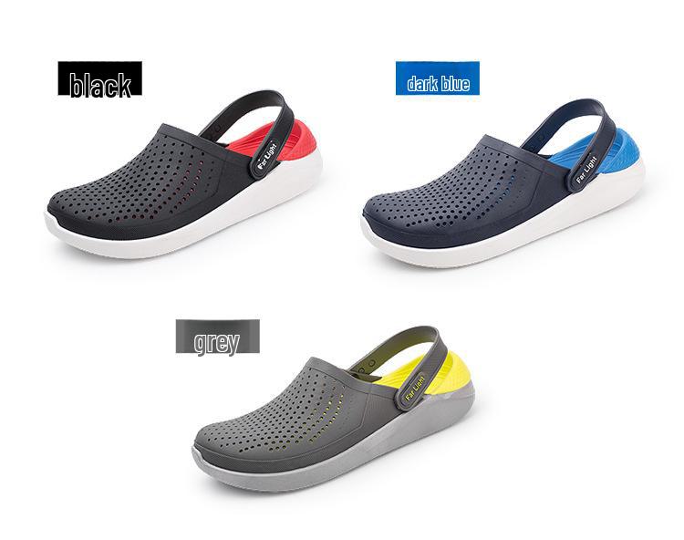 Men's Summer Non-Slip Breathable Hole Shoes: Soft-Soled Double-Use Sports Beach Sandals